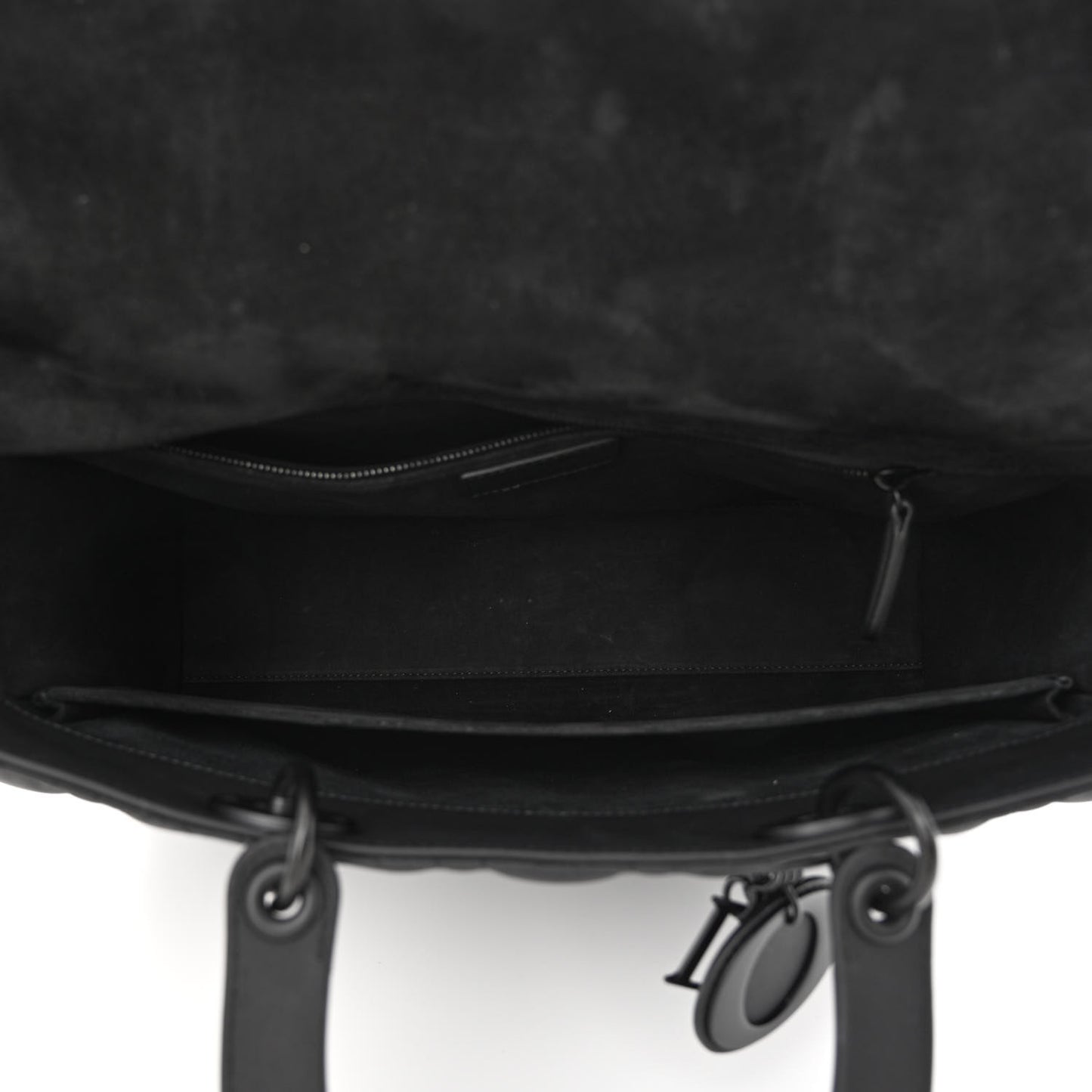 Ultra Matte Calfskin Cannage Large Lady Dior Black