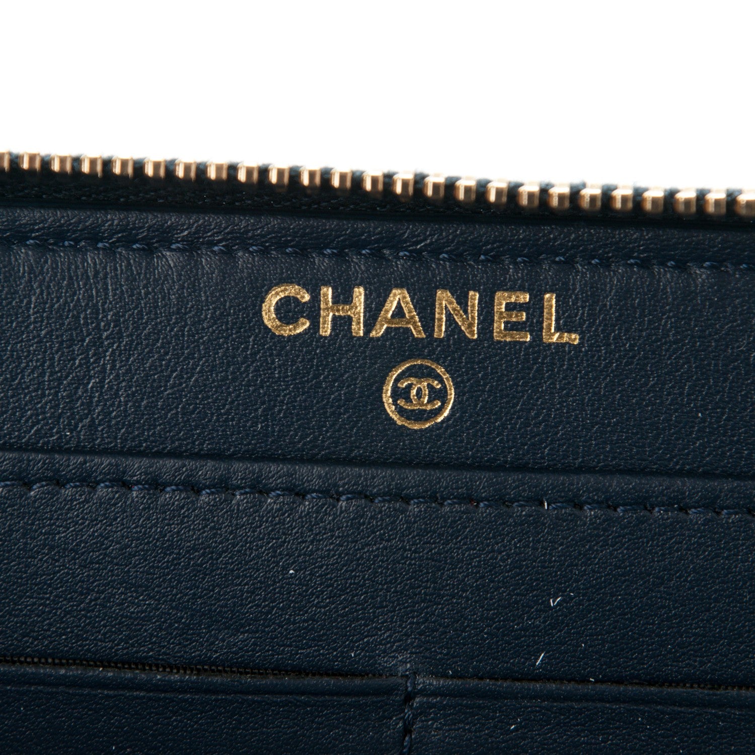 Chanel Alligator Large Gusset Zip Around Wallet Blue 6 of 8