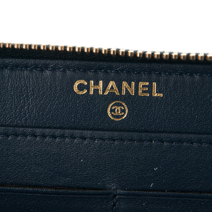Chanel Alligator Large Gusset Zip Around Wallet Blue 6 of 8