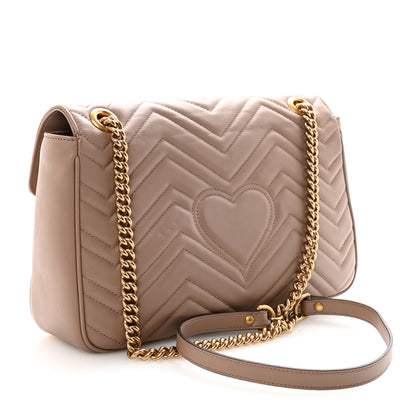 Gucci Calfskin Matelasse Medium GG Marmont Shoulder Bag Porcelain Rose 3 of 10