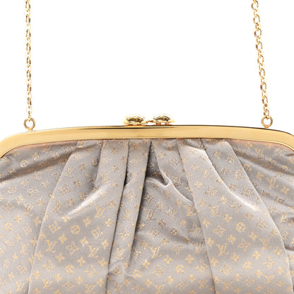 Louis Vuitton Satin Monogram Aumoniere Clutch Silver 7 of 10