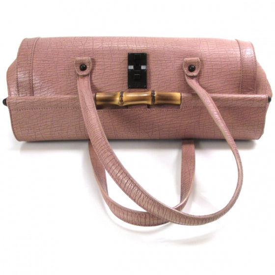 Gucci Leather Bamboo Bullet Satchel Rose 6 of 10