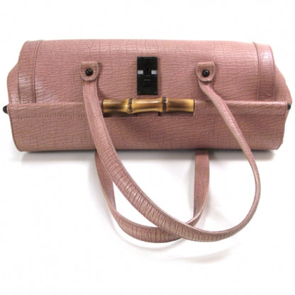 Gucci Leather Bamboo Bullet Satchel Rose 6 of 10