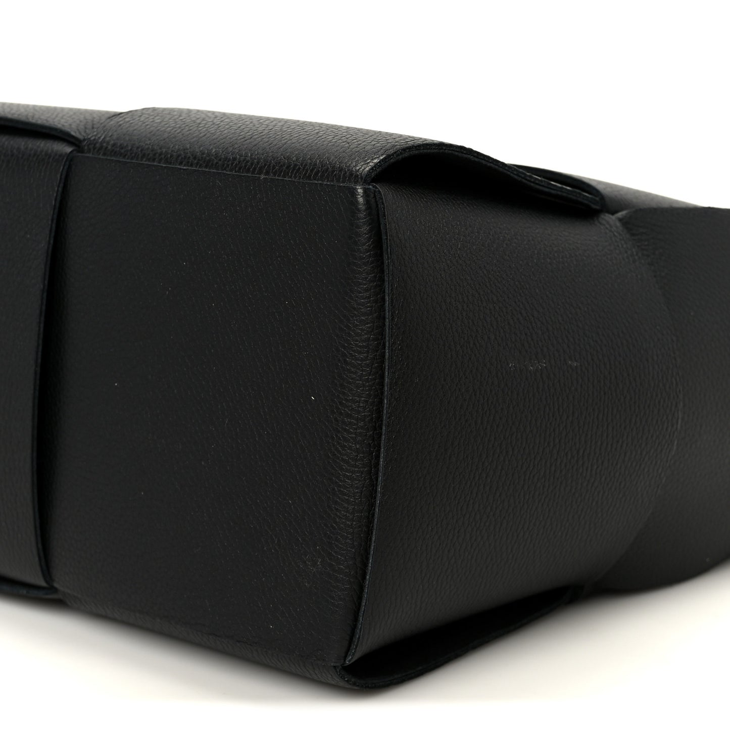 Grained Calfskin Intrecciato Small Arco Tote Black