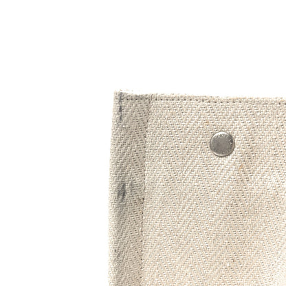 Saint Laurent Cotton Linen Rive Gauche Tote Light Shell 10 of 12