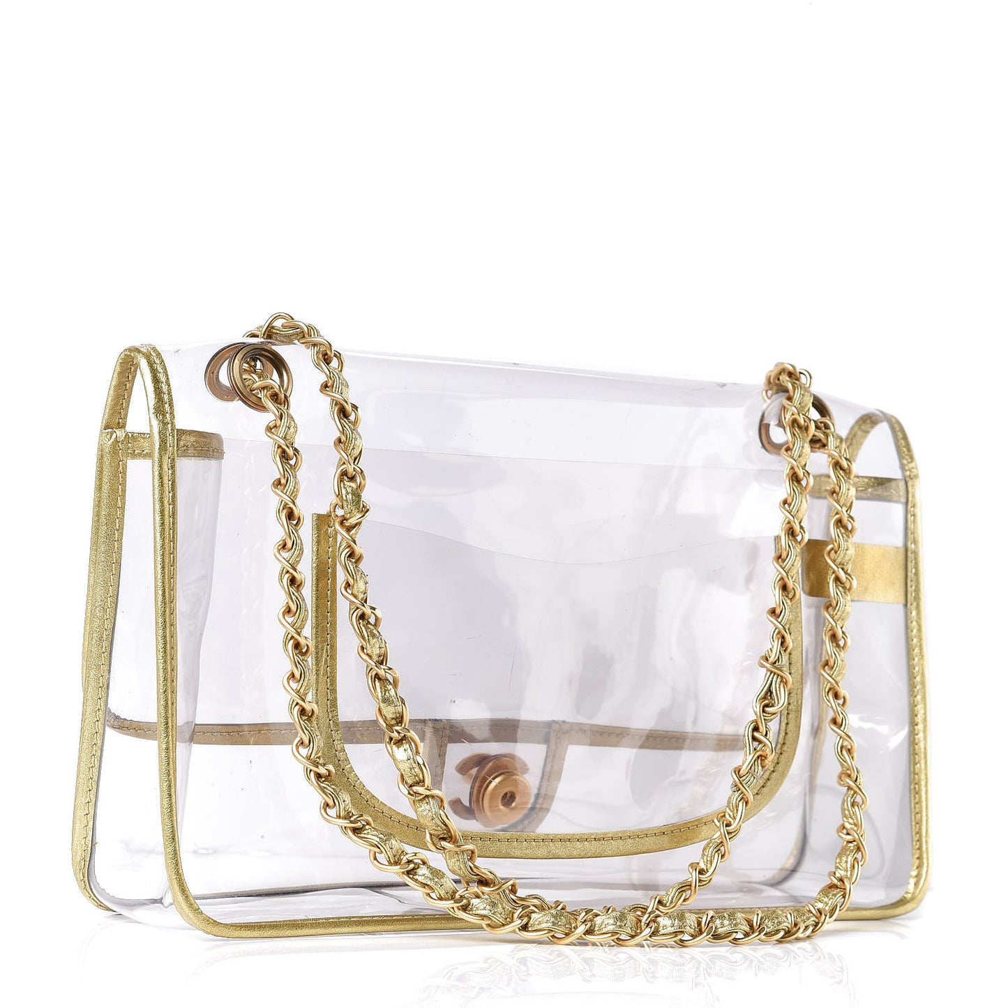 Lambskin Vinyl Large Naked Flap Gold