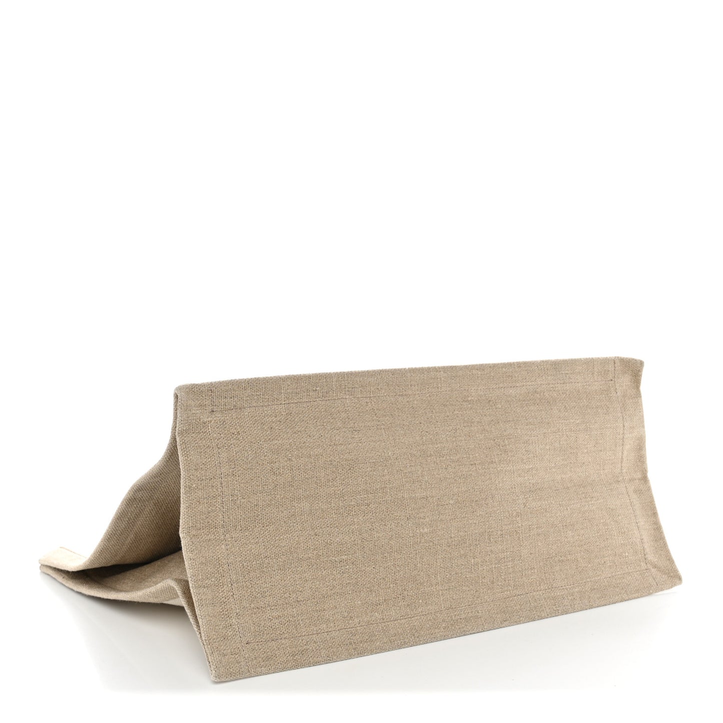 Linen Calfskin Small Rive Gauche Tote Greggio Natural