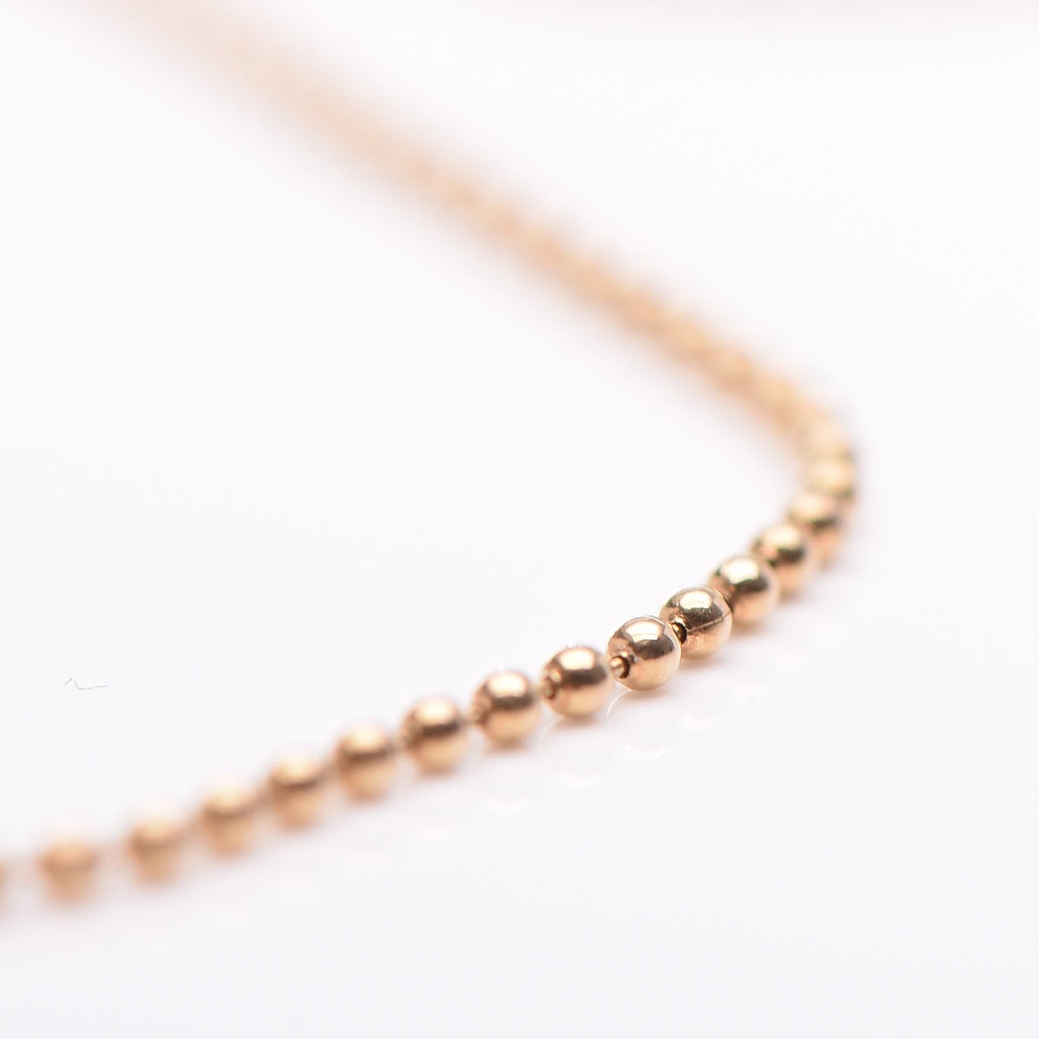Tiffany 18K Yellow Gold Small Bead 16 Inch Necklace 5 of 7