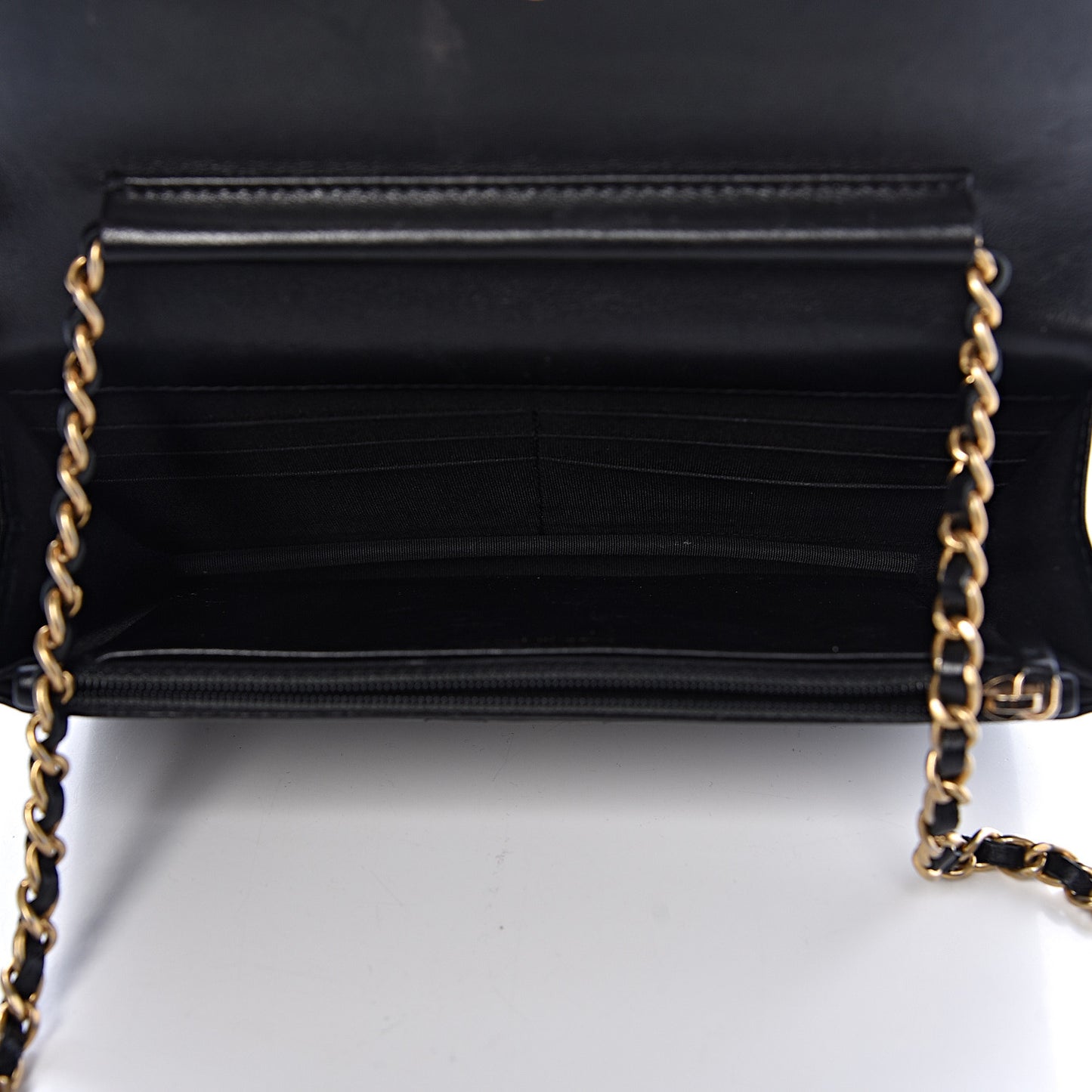 Lambskin Quilted Boy Wallet On Chain WOC Black