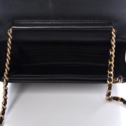 Chanel Lambskin Quilted Boy Wallet On Chain WOC Black 5 of 14