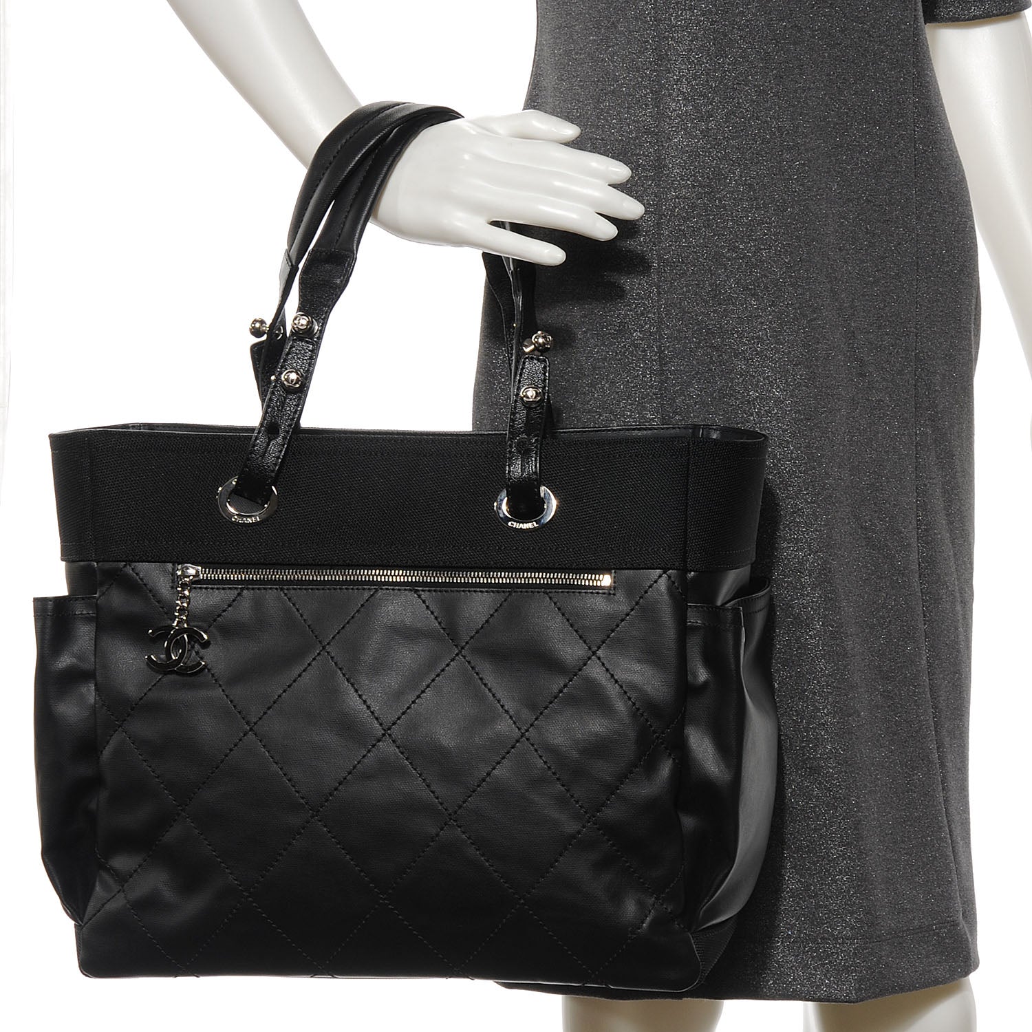 Chanel Coated Canvas Large Paris Biarritz Tote Black 2 of 8