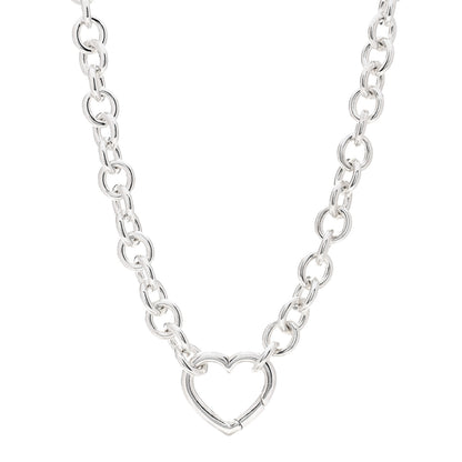 Tiffany Sterling Silver Heart Clasp Choker Necklace 1 of 4