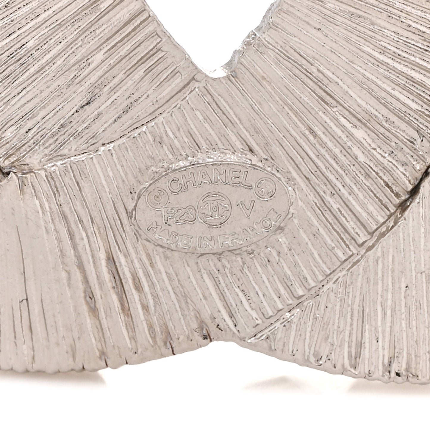 Baguette Crystal CC Brooch Silver