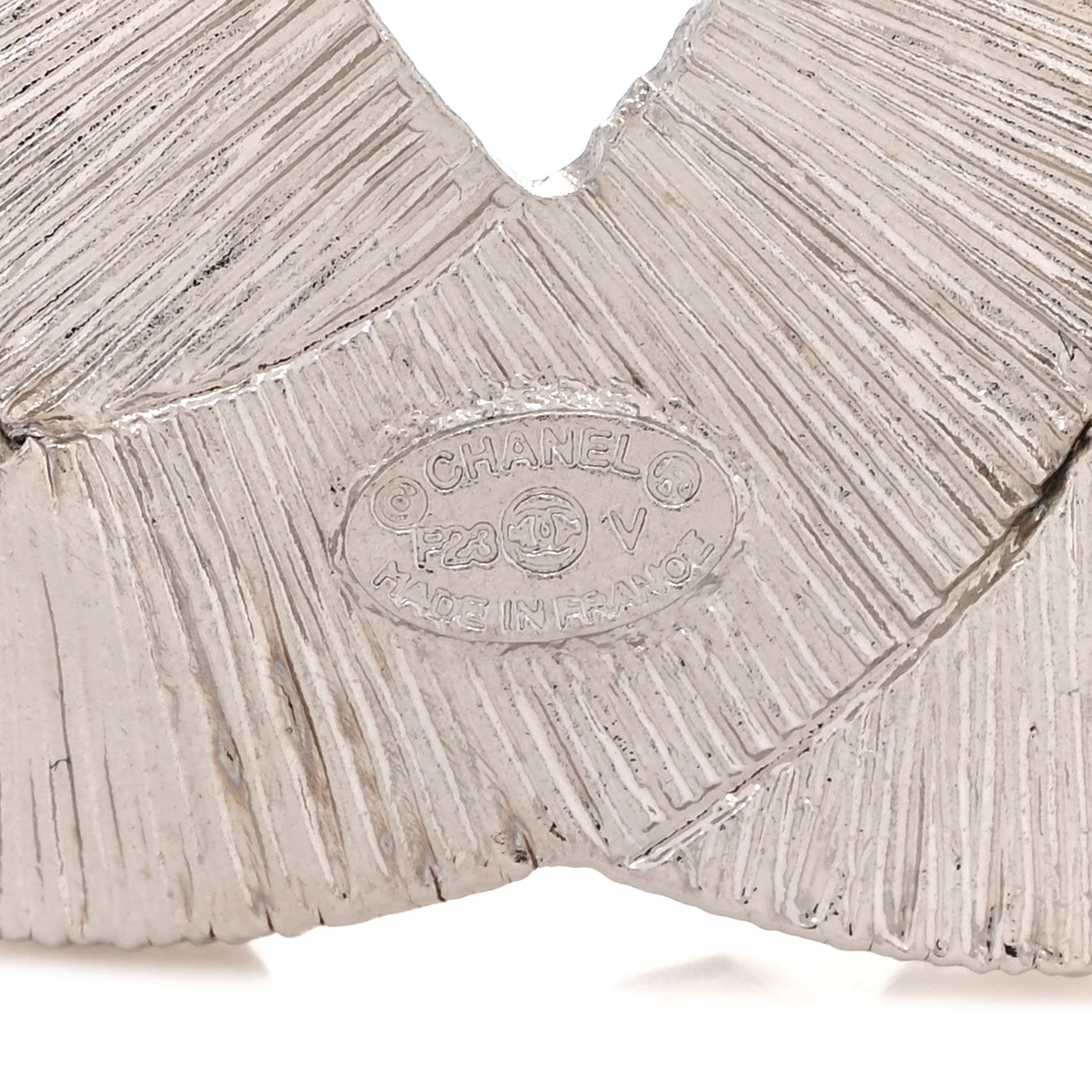 Chanel Baguette Crystal CC Brooch Silver 3 of 4