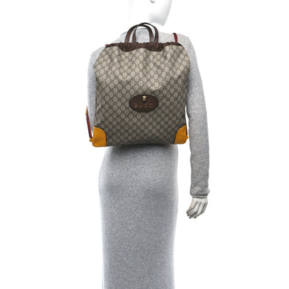 Gucci GG Supreme Monogram Neo Vintage Drawstring Backpack Beige New Acero Crop 2 of 10