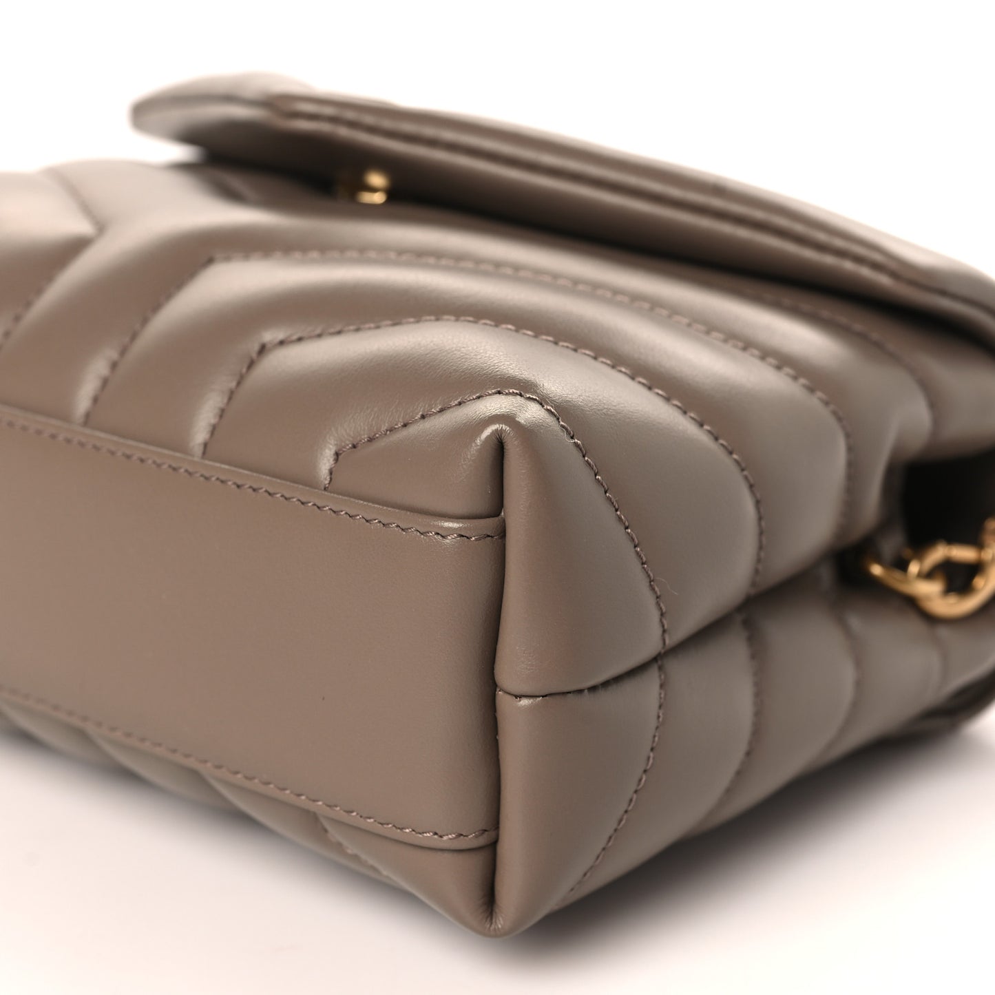 Calfskin Y Quilted Monogram Toy Loulou Crossbody Bag Taupe