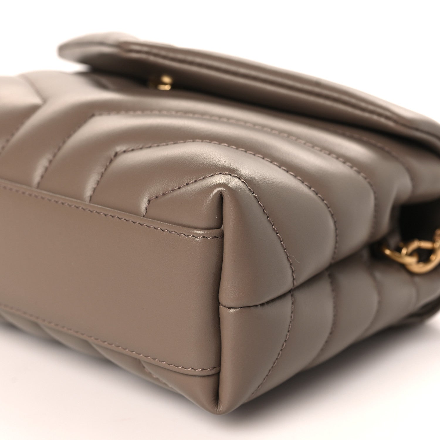 Saint Laurent Calfskin Y Quilted Monogram Toy Loulou Crossbody Bag Taupe 10 of 11