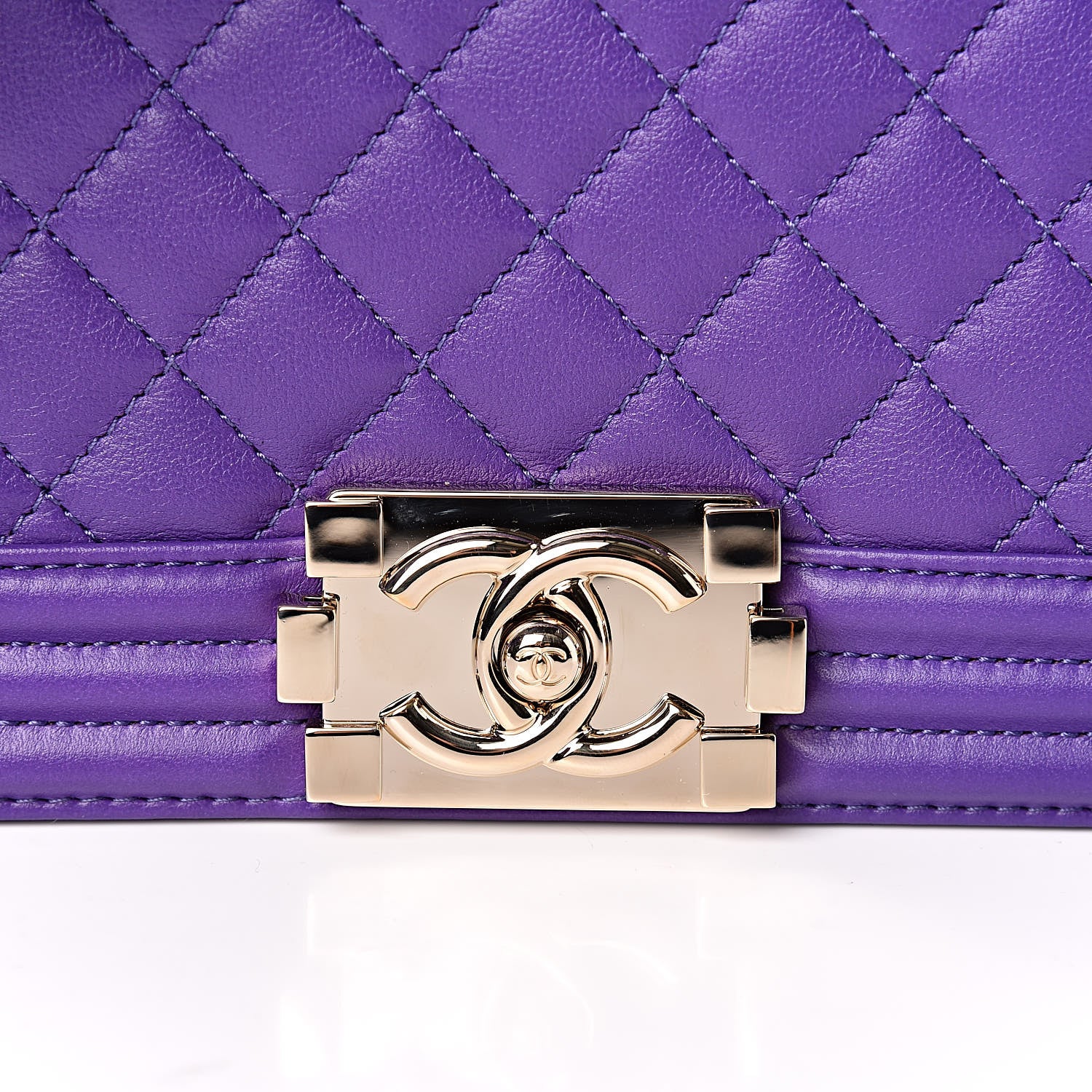 Chanel Calfskin Quilted Medium Boy Flap Purple 10 of 12