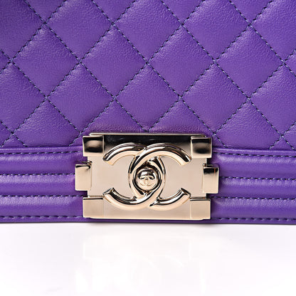 Chanel Calfskin Quilted Medium Boy Flap Purple 10 of 12