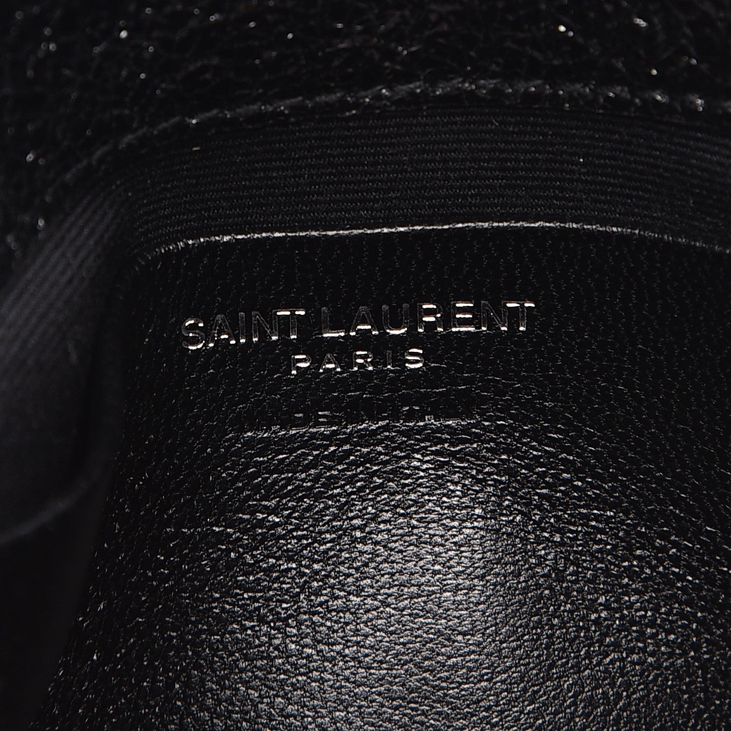 Saint Laurent Metallic Crackled Calfskin Chevron Monogram Micro Crossbody Bag Black 6 of 7
