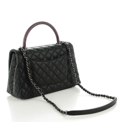 Chanel Caviar Lizard Quilted Small Coco Handle Flap Black 3 of 8