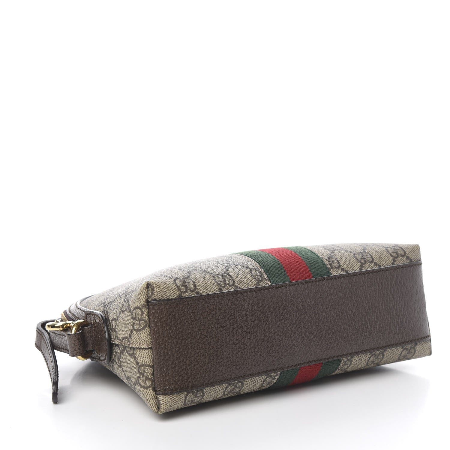 Gucci GG Supreme Monogram Textured Dollar Calfskin Web Small Ophidia Dome Shoulder Bag Beige Ebony New Acero 3 of 9