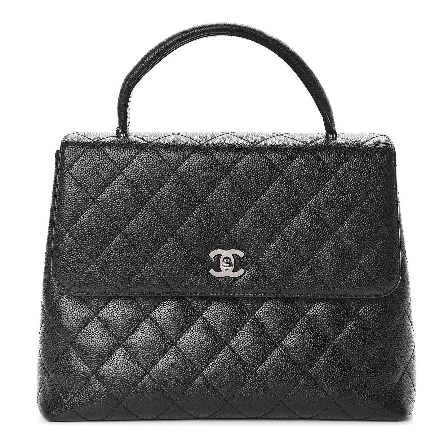 Caviar Quilted Jumbo Kelly Flap Black