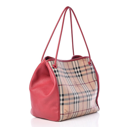 Burberry Haymarket Check Small Knots Canterbury Tote Pink 3 of 11
