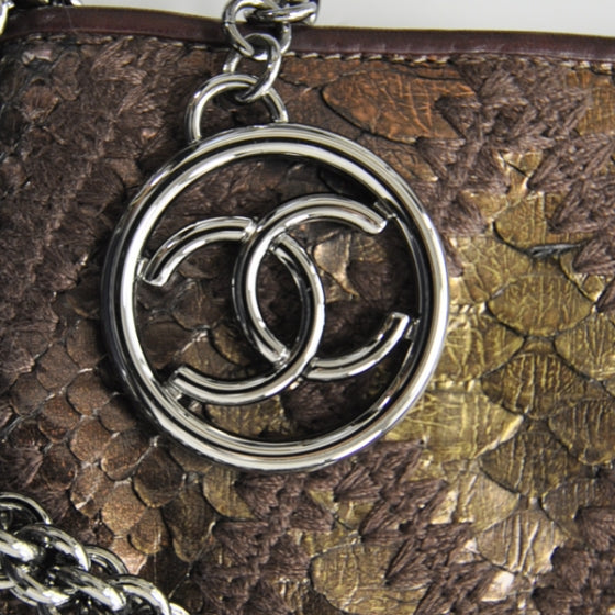 Python Crochet Stitched Pochette Bronze