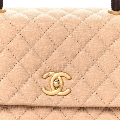 Chanel Caviar Lizard Embossed Quilted Small Coco Handle Flap Beige 8 of 11