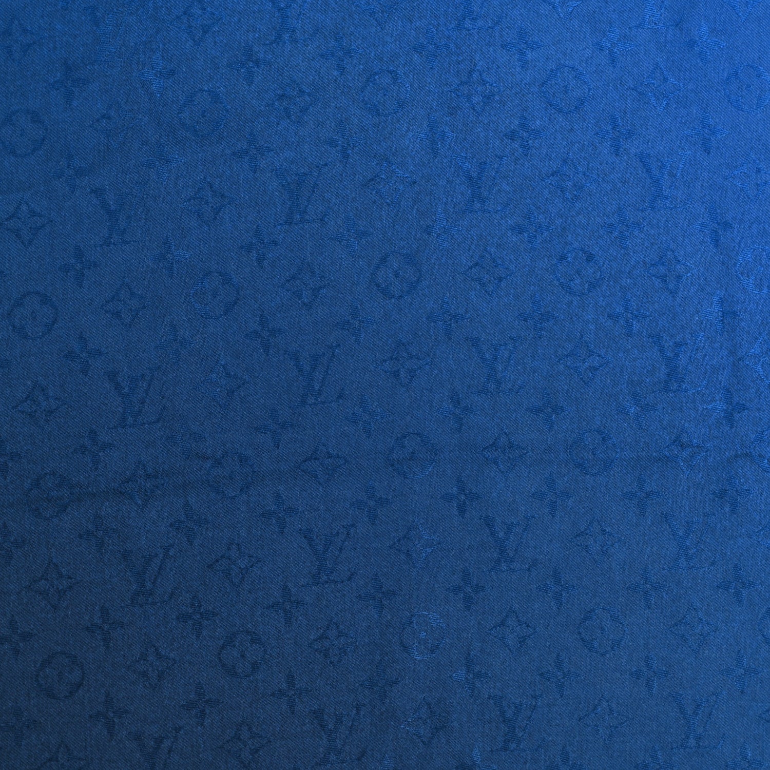 Louis Vuitton Silk Wool Monogram Sunrise Stole Blue 4 of 5