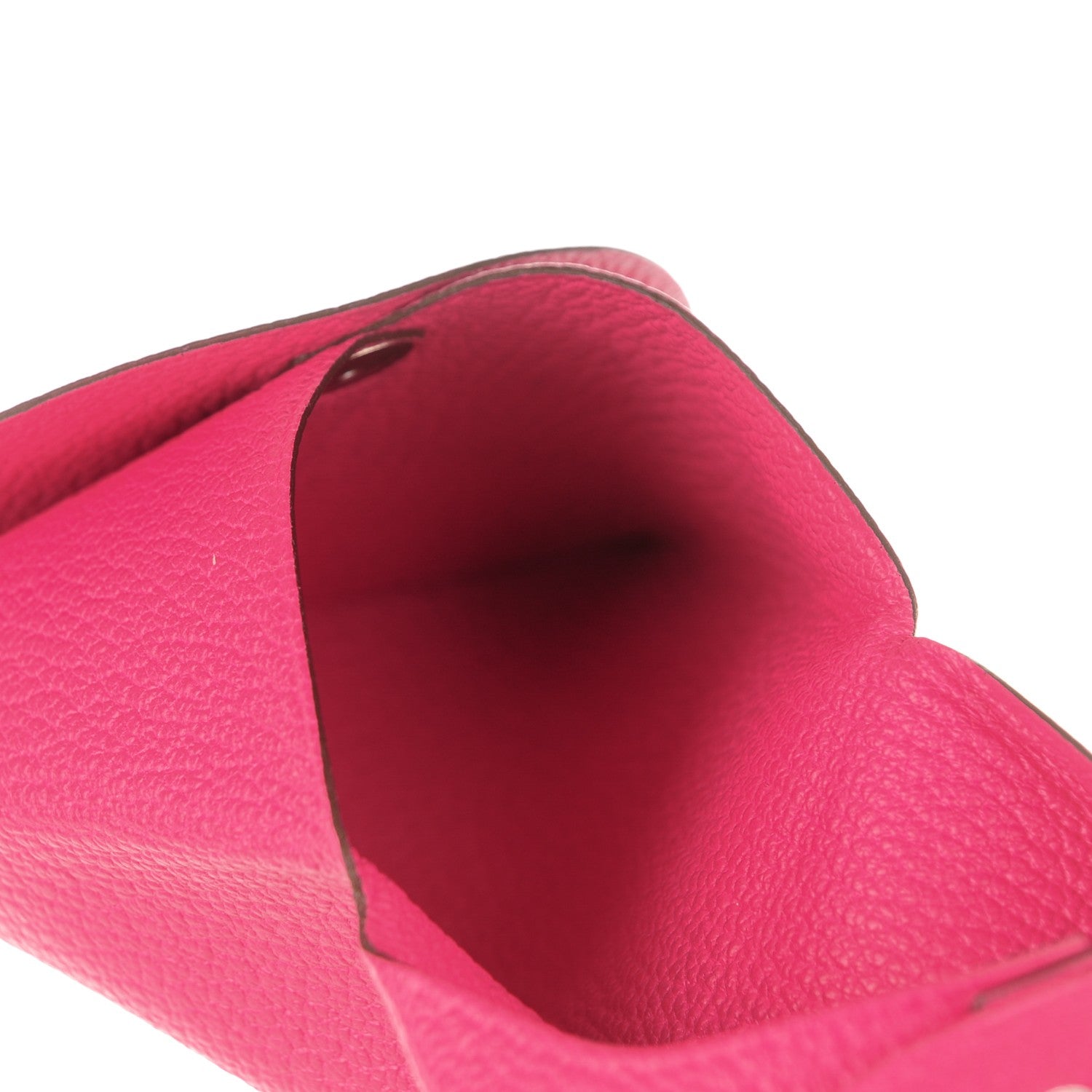 Hermes Chevre Mysore Bastia Coin Purse Rose Shocking 7 of 7