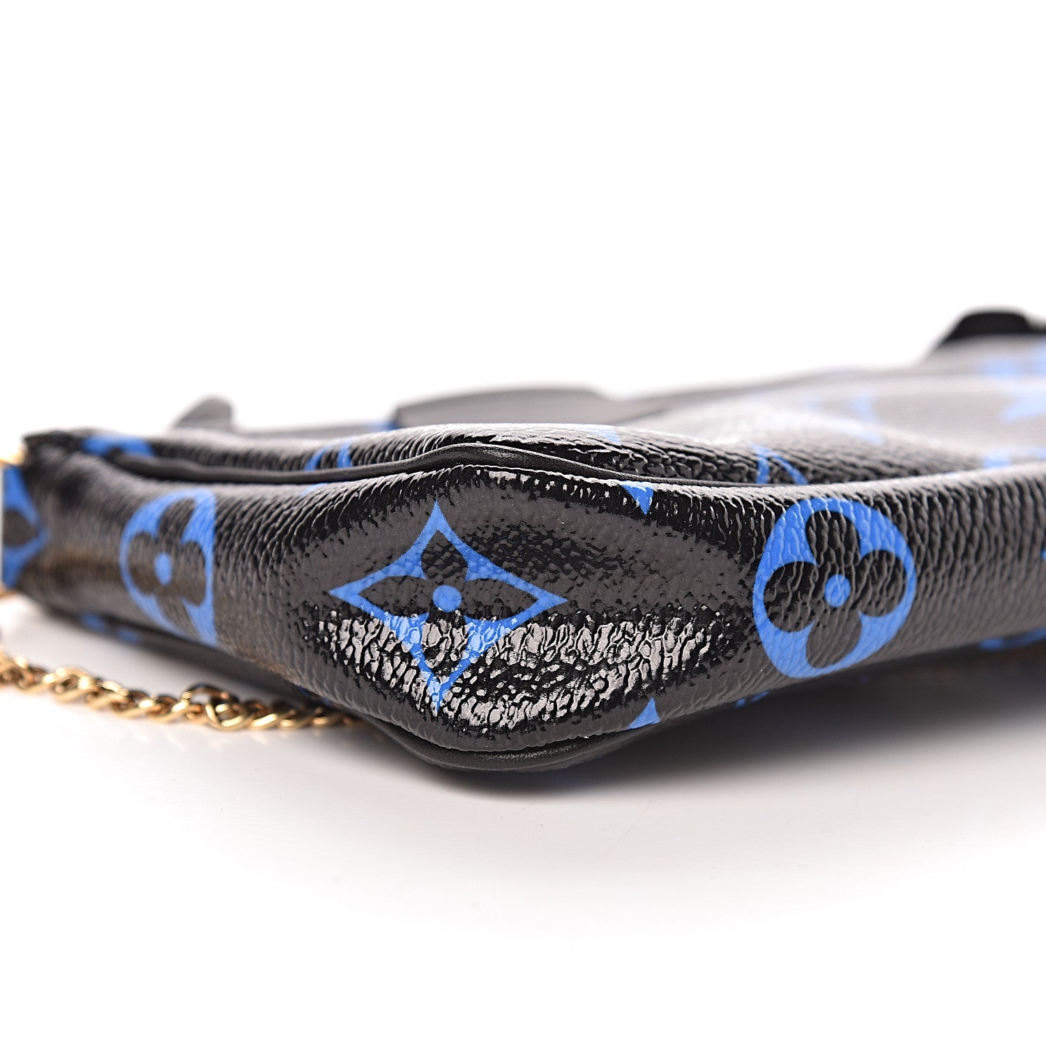 Louis Vuitton Colored Monogram Mini Pochette Accessories Blue Black 8 of 10