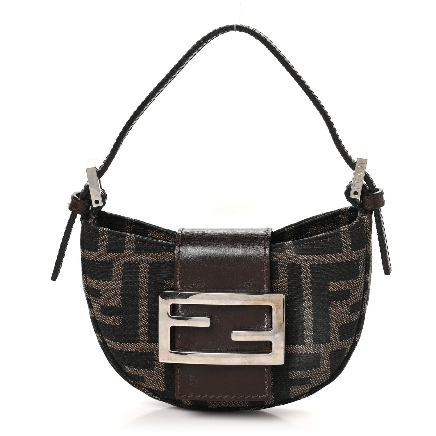Fendi Zucca Mini Half Moon Baguette Tobacco 1 of 10