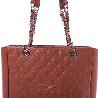 Chanel Caviar Quilted Vertical Grand Shopping Tote GST Red 15 of 15