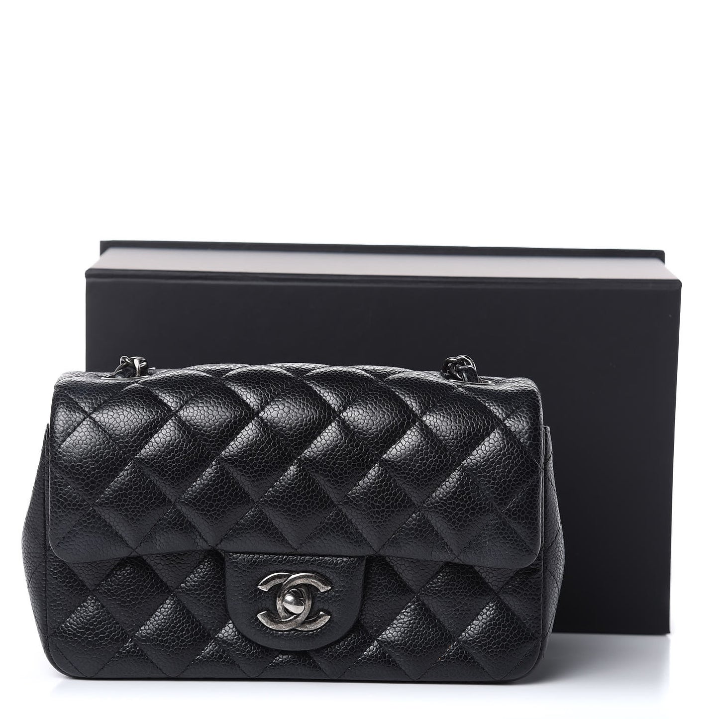 Caviar Quilted Mini Rectangular Flap Black
