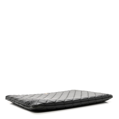 Chanel Lambskin Quilted Large Cosmetic Case Black 3 of 9
