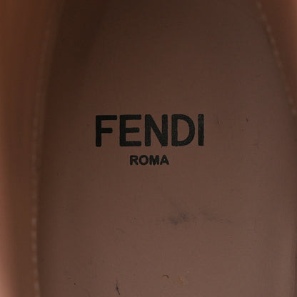 Fendi Calfskin Crocodile Embossed Karligraphy Logo Riding Boots 37 White 7 of 7