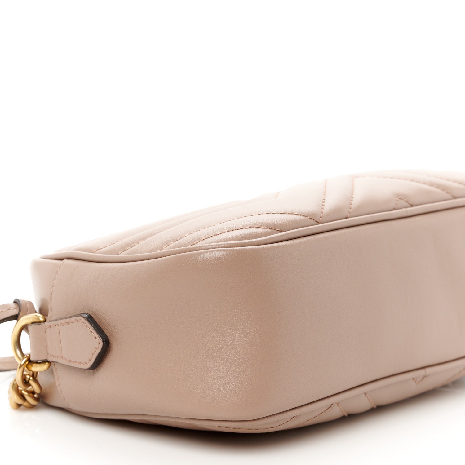 Gucci Calfskin Matelasse Small GG Marmont Chain Shoulder Bag Porcelain Rose 10 of 11
