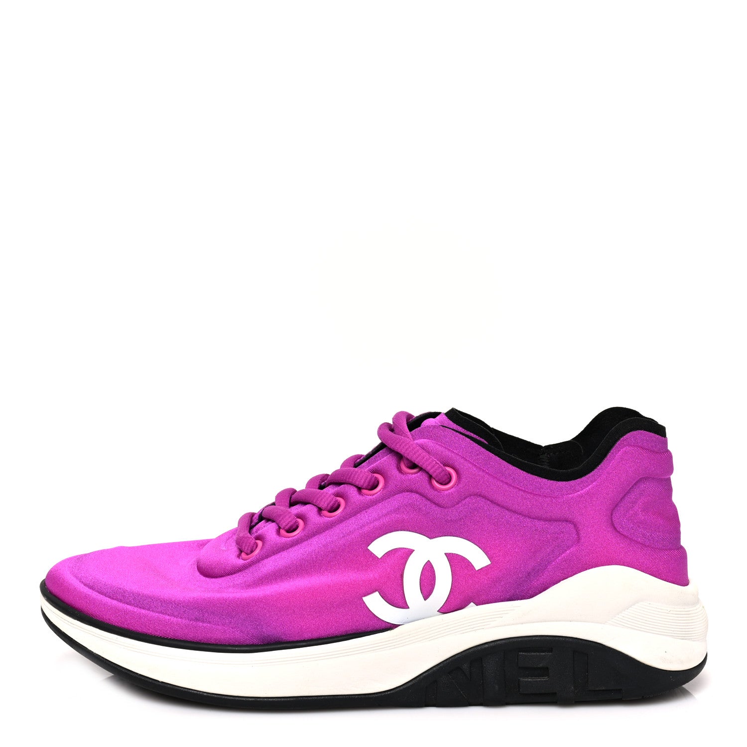 Chanel Calfskin Mesh Lycra Sneakers 36.5 Dark Pink 1 of 7