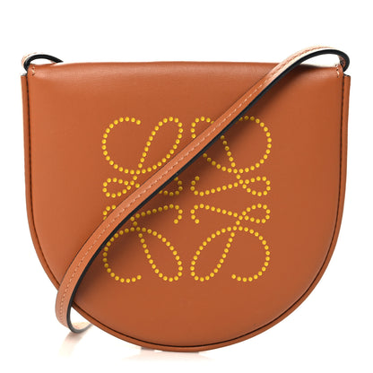 Loewe Buffed Calfskin Logo Embossed Small Heel Pouch Tan 1 of 10