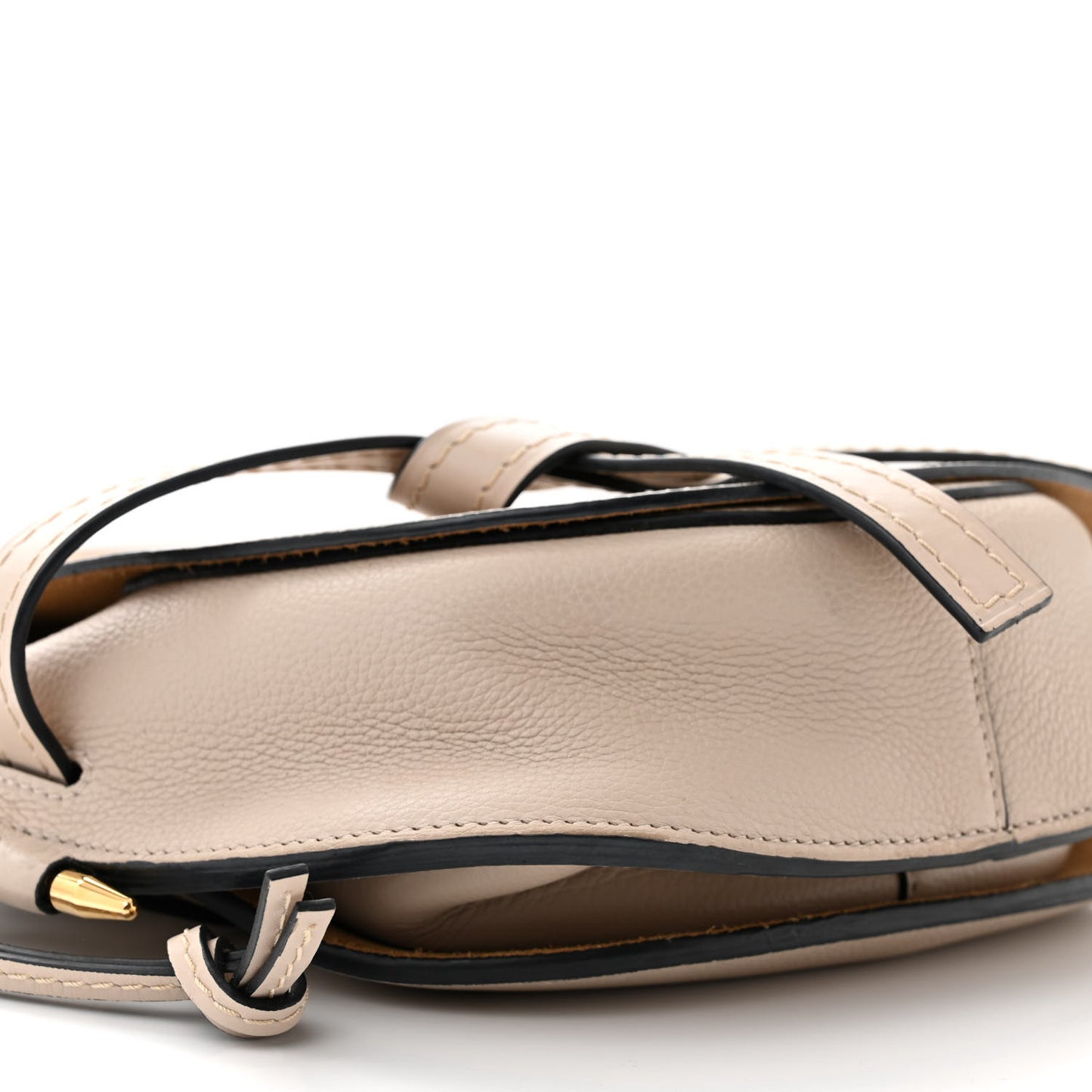 Grained Calfskin Small Gate Crossbody Bag Light Oat