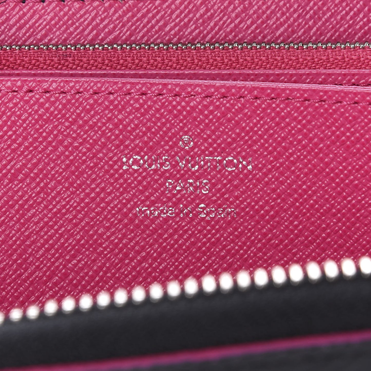 Epi Zippy Wallet Black Hot Pink
