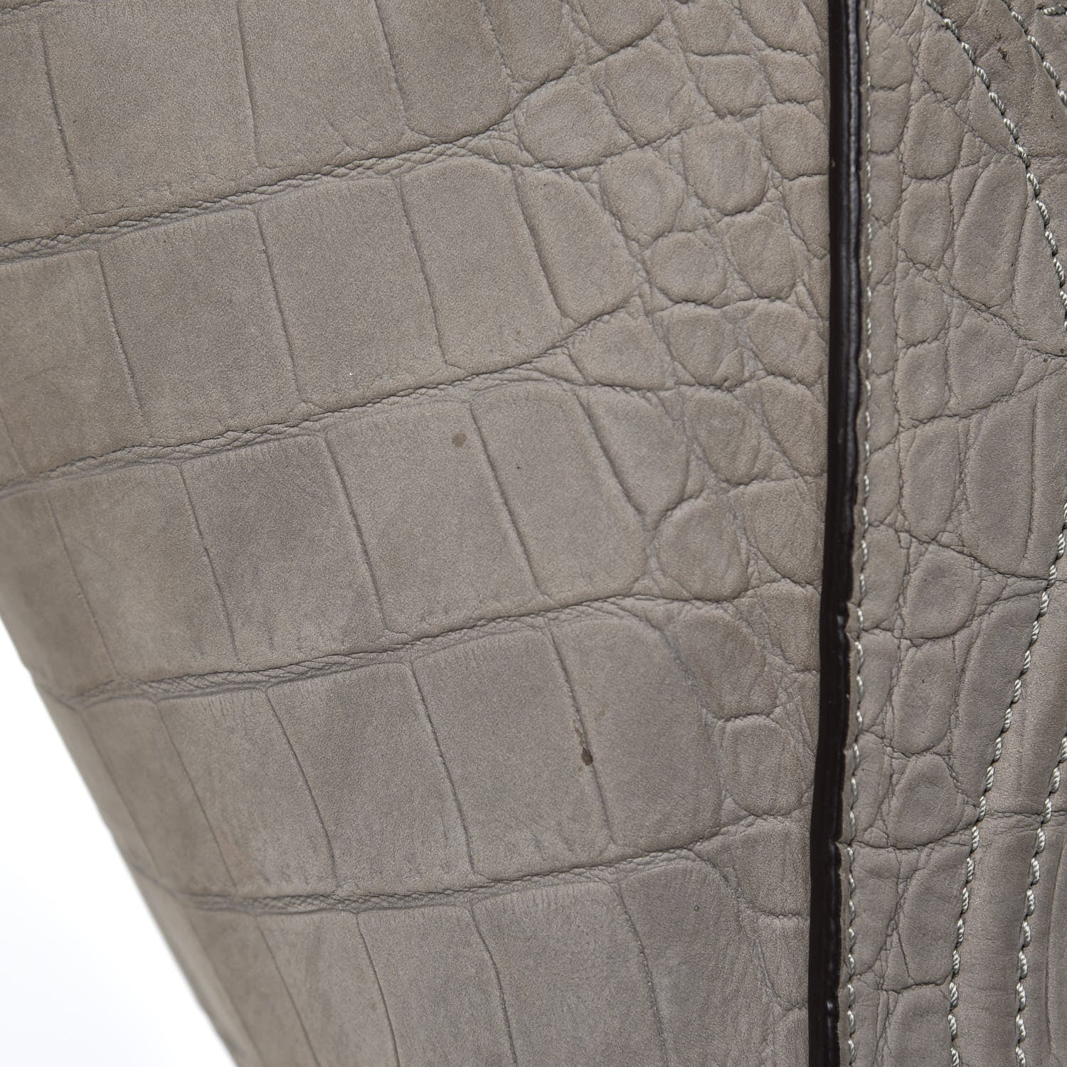 Celine Crocodile Embossed Nubuck Large Phantom Luggage Grey 18 of 18