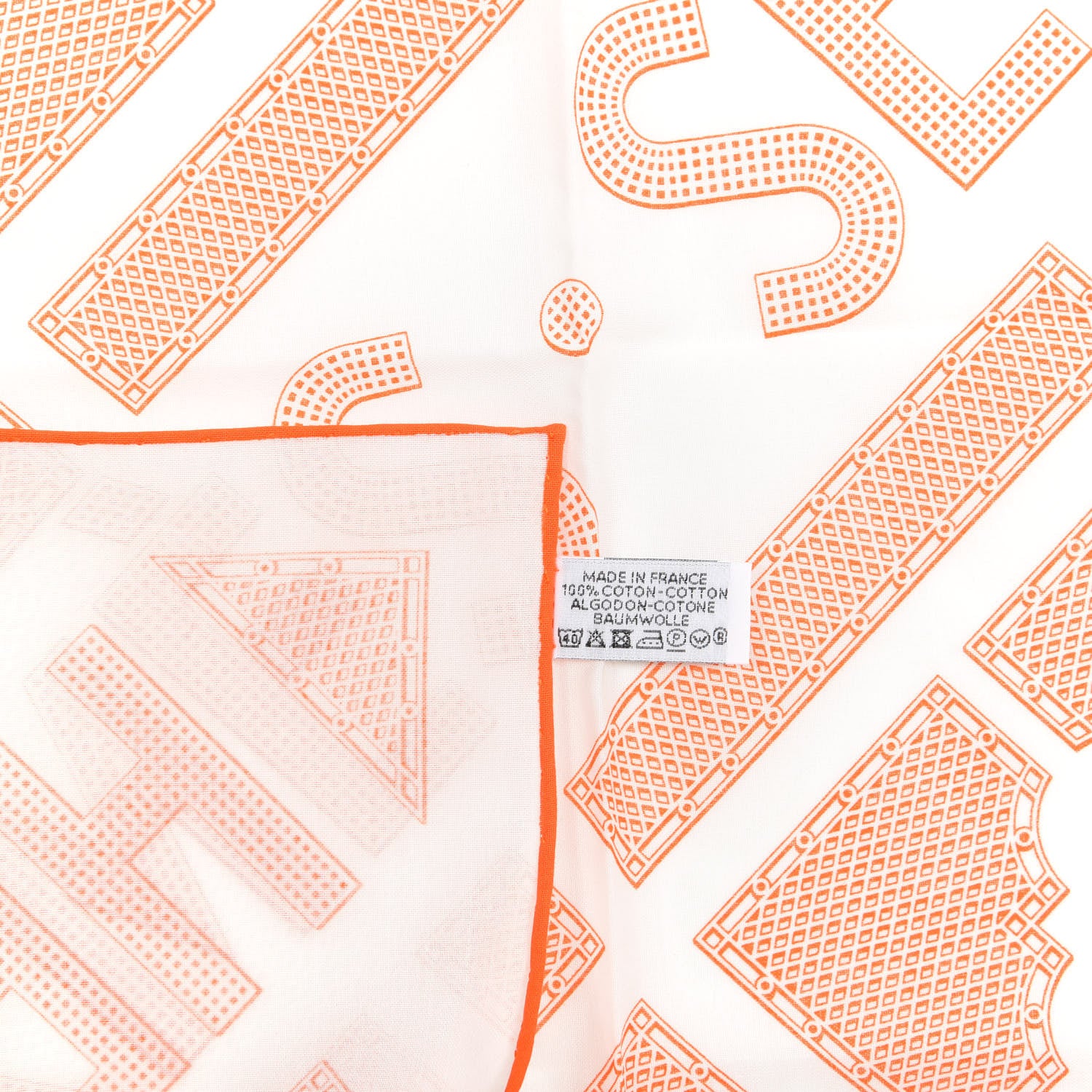 Hermes Silk Sellier Handkerchief Orange 3 of 4