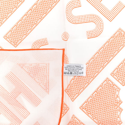 Hermes Silk Sellier Handkerchief Orange 3 of 4