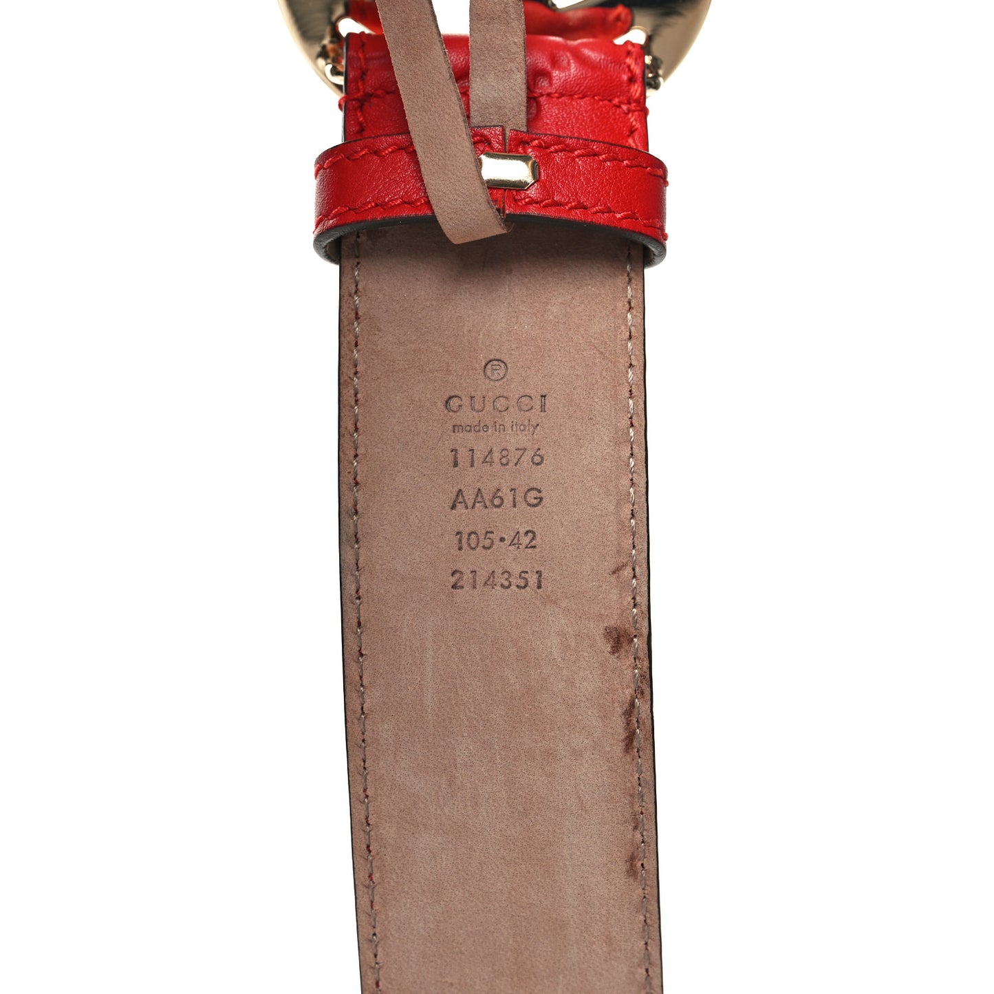 Guccissima Interlocking G 40mm Belt 105 42 Hibiscus Red