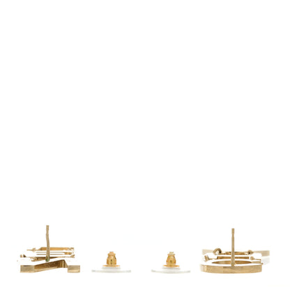 Chanel Metal Cha-Nel Logo Drop Earrings Gold 3 of 4