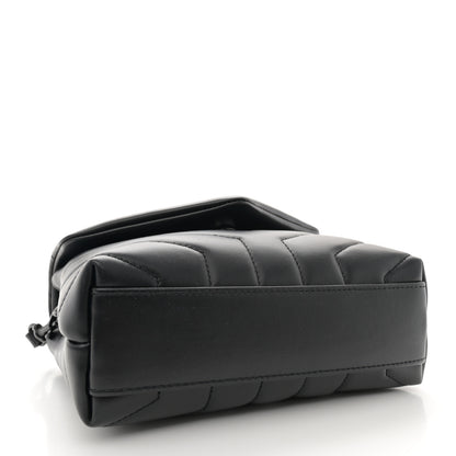 Saint Laurent Calfskin Y Quilted Monogram Monochrome Toy Loulou Crossbody Bag Black 4 of 11