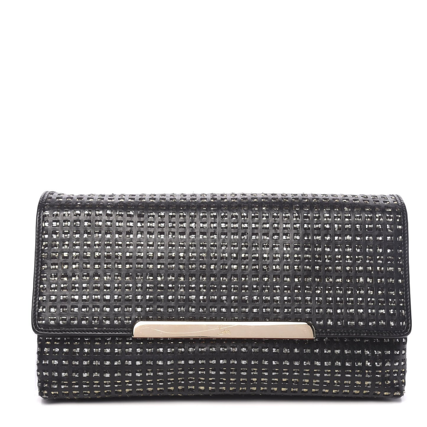 Optic Woven Calfskin Rougissime Clutch Black